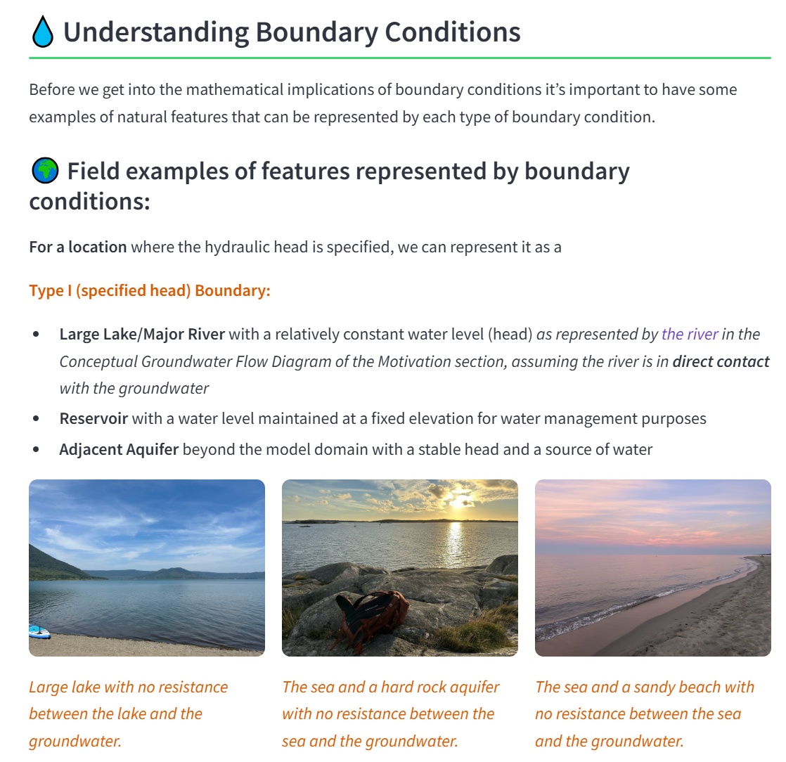 Insight of the app that combines explanations, figures, interactive plots, and assessments.